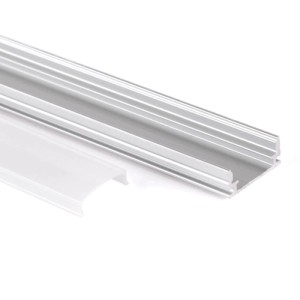 Orion Lightstyle Aluminium Aufbau Profil für LED Streifen mit opalweißem Diffusor. Ideal für Wand-, Decken- oder Möbelmontage.