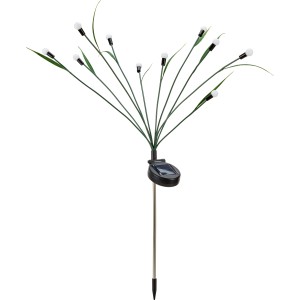 Solar-LED-Dekoleuchte Maletto in Grasform mit 10 Leuchtkugeln für den Garten.