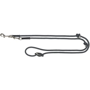 Schwarze Jollypaw Hundeleine V-Leine, geflochten, reflektierend, 200cm, verstellbar.