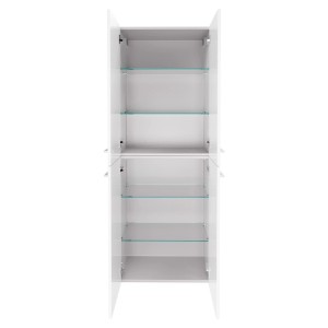 Fackelmann Badmöbel Doppel-Hochschrank B.Round 60 cm Weiß