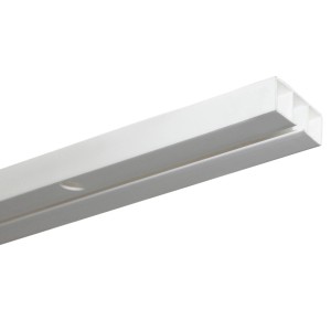 Weiße Gardinia Vorhangschiene Slim Line, 1-läufig, 250 cm für die Deckenmontage.