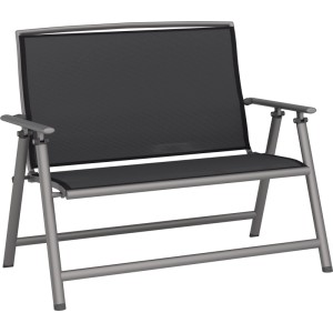 Klappbank Welsby Aluminium Textilen Grau Matt Schwarz