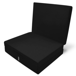 Schwarze Beautissu Campix Klappmatratze 190x60x7cm als Gästebett oder Campingmatratze.