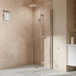 Breuer Drehfalttür Elana 2.0 Walk-In Klarglas inkl. CER+ 200 cm x 100 cm Rechts