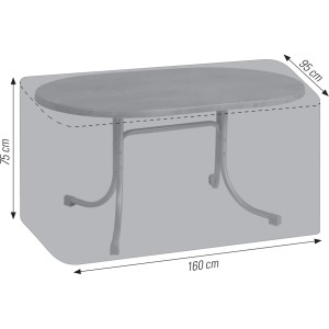 Graue Acamp Premium Schutzhülle für ovalen Tisch, Abdeckung für Gartenmöbel.