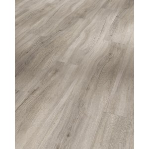 Parador Vinylboden Basic 5.3 Eiche Pastellgrau, Klick-Vinyl in heller Holzoptik.