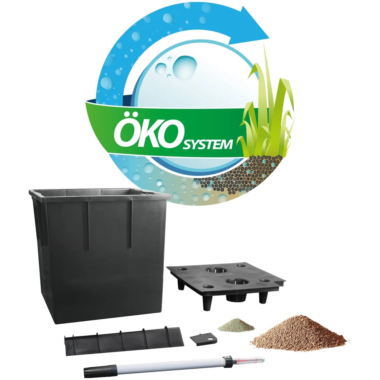 Pflanzwerk® Square Pflanzkübel 55x30x30 cm, Shiny Weiß, mit Zubehör für das Öko-System.