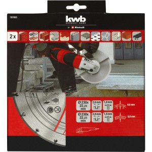 kwb by Einhell Diamant-Trennscheiben-Set, 2-teilig, 230 mm für Winkelschleifer.