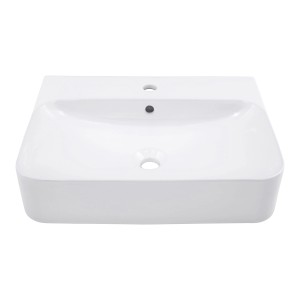 Schöner Wohnen Aufsatzwaschbecken Dara, 60,5x47 cm, eckig, weiß, aus Keramik.