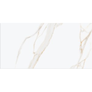 Wandfliese Calacatta Gold, glänzend, 30x60 cm. Elegante Fliese mit Marmoroptik.