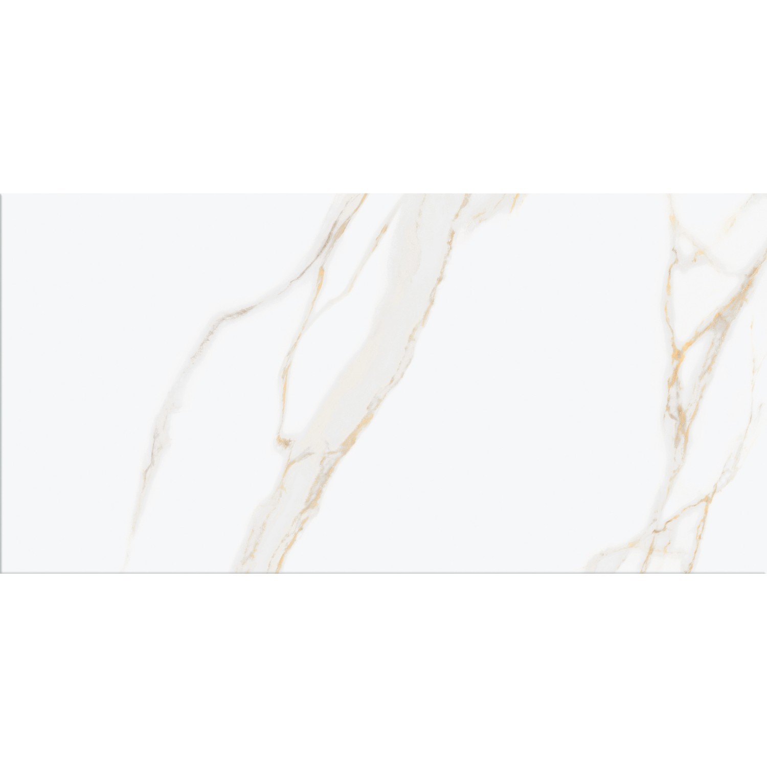 Wandfliese Calacatta Gold, glänzend, 30x60 cm. Elegante Fliese mit Marmoroptik.