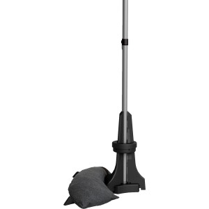 Baser Sonnenschirmständer für Balkon, 20 kg, dunkelgrau, mit Sandsack und Halterung.