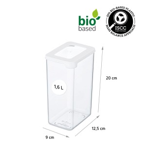 Transparenter SmartStore Vorratsbehälter Vision 1,6 l mit weißem Deckel, ideal für die trockene Lagerung.