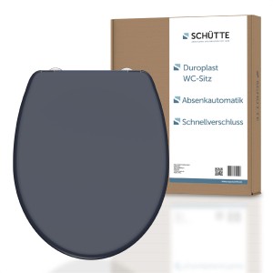 Schütte WC-Sitz Duroplast Anthrazit mit Absenkautomatik und Schnellverschluss.