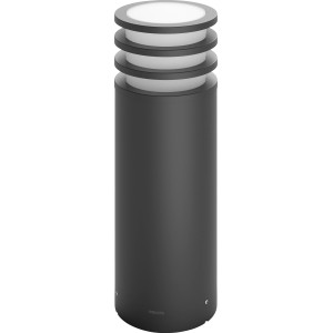 Moderne Philips Hue LED-Sockelleuchte Lucca in Anthrazit für den Außenbereich.