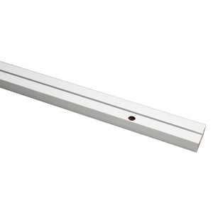 Weiße Gardinia Vorhangschiene GE1, 1-läufig, 210 cm, mit vorgebohrten Löchern.