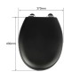 Sinobath WC-Sitz schwarz, lackiertes MDF, mit Absenkautomatik. Maße: 370x430mm. Robuster Toilettensitz.
