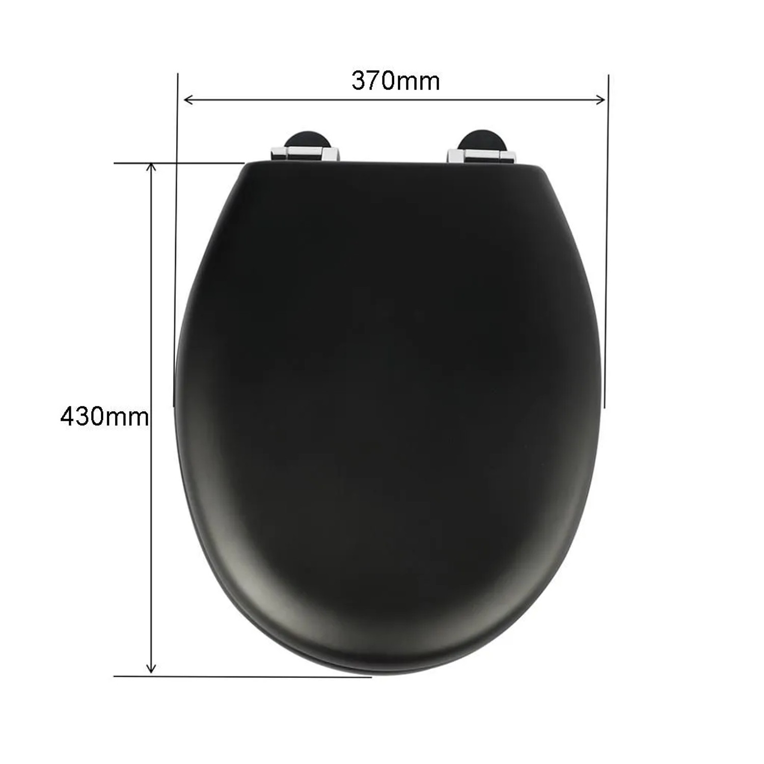 Sinobath WC-Sitz schwarz, lackiertes MDF, mit Absenkautomatik. Maße: 370x430mm. Robuster Toilettensitz.