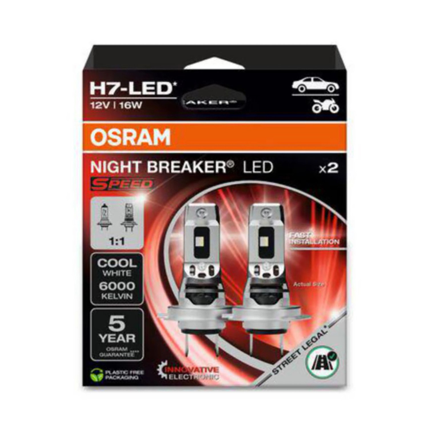 Osram LED-Fahrzeuglampe Speed H7 Night Breaker 2 Stück kaufen bei OBI