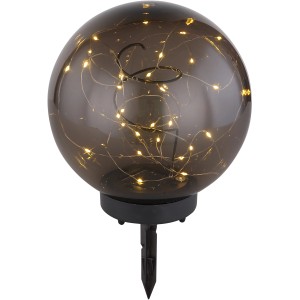 Globo LED-Solarleuchte Kugel, Ø 20cm, mit 30 warmweißen LEDs. Dekorative Gartenbeleuchtung.