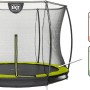 Grünes EXIT Silhouette Bodentrampolin (D305cm) mit Sicherheitsnetz. Trampolin mit Fußschutzsystem.