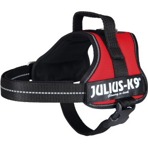 Rotes Julius K-9 Powergeschirr Mini, Größe M (51-67 cm), mit reflektierenden Elementen.