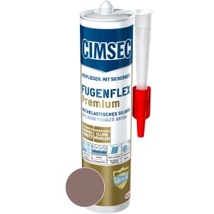 Cimsec Premium Silikon Fugenflex Nussbraun, Kartusche mit Aufsatz für elastische Fugen im Innen- und Außenbereich.