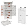 okwish Küchenaufbewahrungsschrank mit Einlegeböden Schubladen Weinregal 80x40x180cm Weiß_5