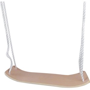 Happy People Holzschaukel für Kinder mit weißen Seilen, geeignet für Spiel & Spaß im Garten.