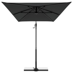 Rechteckiger, anthrazitfarbener Doppler Balkonschirm Active Green Edition, 240x135 cm, mit 6 Streben.