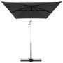 Rechteckiger, anthrazitfarbener Doppler Balkonschirm Active Green Edition, 240x135 cm, mit 6 Streben.