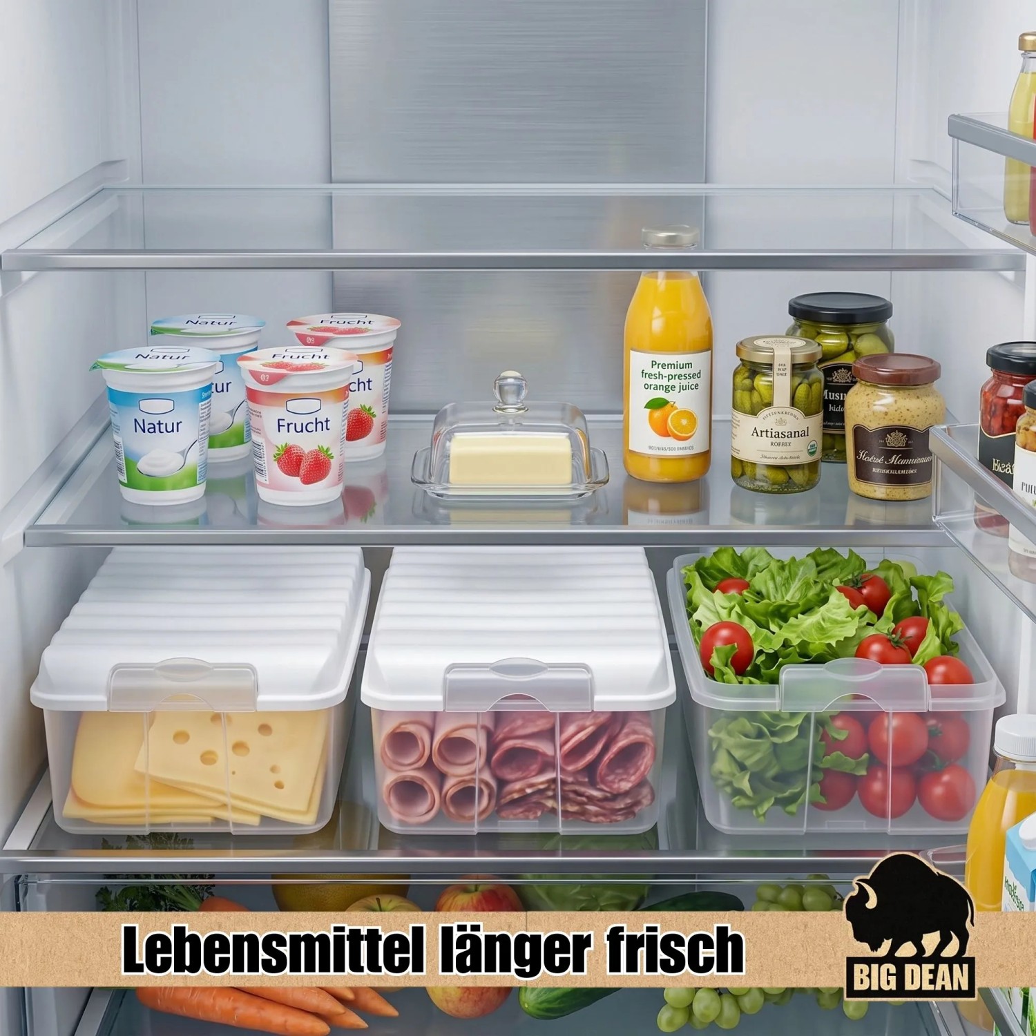 BigDean Aufschnittboxen 3X 2 5L Mit Deckel 6 Teilig Made In Germany Kühlschrank Organizer Stapelbare Aufschnittdosen Wurstdosen Käsedosen Set kaufen bei OBI