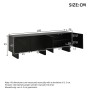 okwish TV-Bank Mit Struktur 4 Türen Wohnzimmer 180x40x55cm Schwarz_5