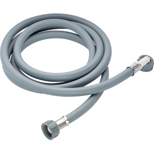 Grauer Zulaufschlauch (2,5 m) für Waschmaschine/Spülmaschine mit G 3/4 Anschluss.