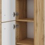 Held Möbel Midischrank Florenz, 30 cm, Wotaneiche, mit offenen Türen und Einlegeböden.