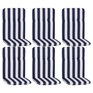 Beo Hochlehner-Paspelauflage Elista Weiß/Blau/Gestreift 6er-Set