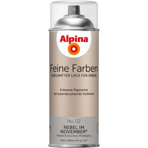 Alpina Sprühlack Nebel im November, edelmatt, 400ml. Buntlack-Spray für Holz, Metall, Kunststoff & Glas.