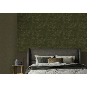 LOOKS by Wolfgang Joop Vliestapete Plain Grün im Schlafzimmer.