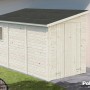 Palmako Mia Holz-Gartenhaus mit Pultdach, unbehandelt, 332x165 cm. Naturholz mit Fenster und Doppeltür.