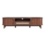 okwish TV Schrank mit Türen Schubladen Rattan Massivholz Stauraum 165x37x46cm Braun