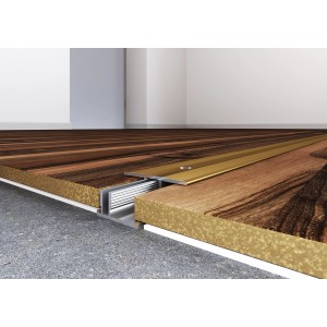 Messingfarbenes Übergangsprofil für Laminat/Parkett, 34x15x2700mm, inkl. Schrauben und Dübel.