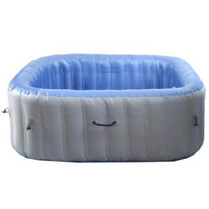 Aufblasbarer, eckiger MCW Whirlpool N97 für 6 Personen, grau-blau, ohne Pumpe.
