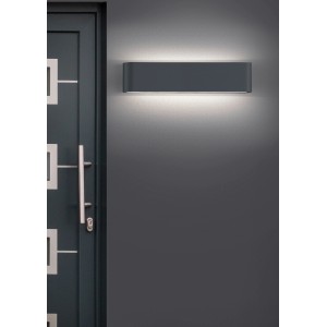 Anthrazitfarbene Trio LED-Wandleuchte Thames II, eine moderne Außenwandleuchte.