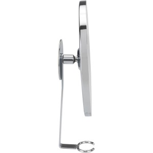 Wenko Antibeschlagspiegel Turbo-Loc aus Edelstahl mit Rasierer-Halterung, Seitenansicht.