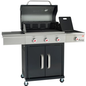 Landmann Gasgrill Triton PTS 3.1 Saphire Black mit 3 Brennern und Seitenbrenner.