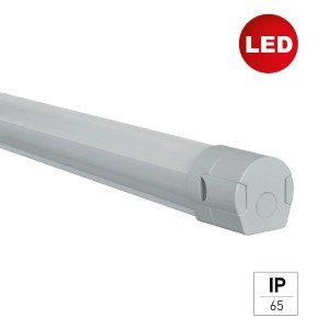 Graue E2 Elektro LED Feuchtraum-Wannenleuchte Pro S, 18 W, mit IP65 Schutz.