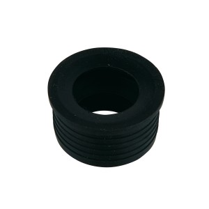 Schwarzer Kirchhoff Ablaufverbinder aus Gummi, lange Ausführung, 50x40 mm, für Siphonabgang.