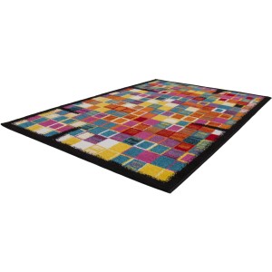 Moderner Multicolor Teppich Blur mit geometrischem Muster, 80x150 cm.