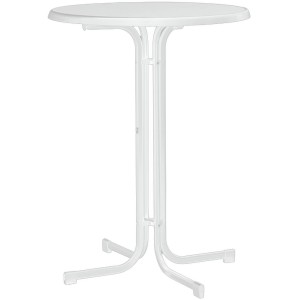 Runder, grauer Sieger Klapptisch (86x86 cm) für Garten oder Balkon. Praktischer Gartentisch zum Klappen.