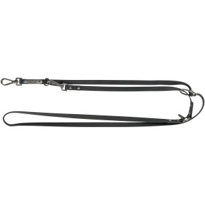 Schwarze Trixie V-Leine CityStyle aus PVC, 13 mm breit, 2 m lang, für kleine bis mittelgroße Hunde.